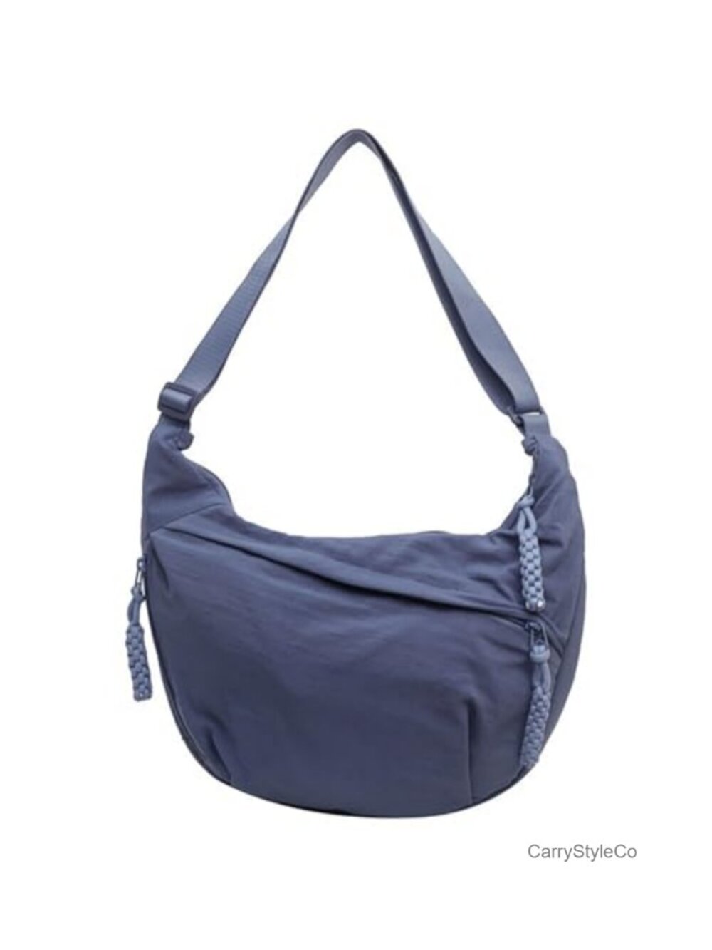 Nylon Crescent Crossbody Bag Hobo Multi-Pocket Adjustable Strap Sling